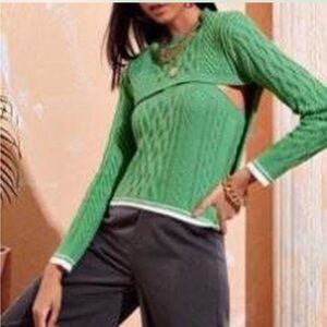 Green Cable Knit Sweater